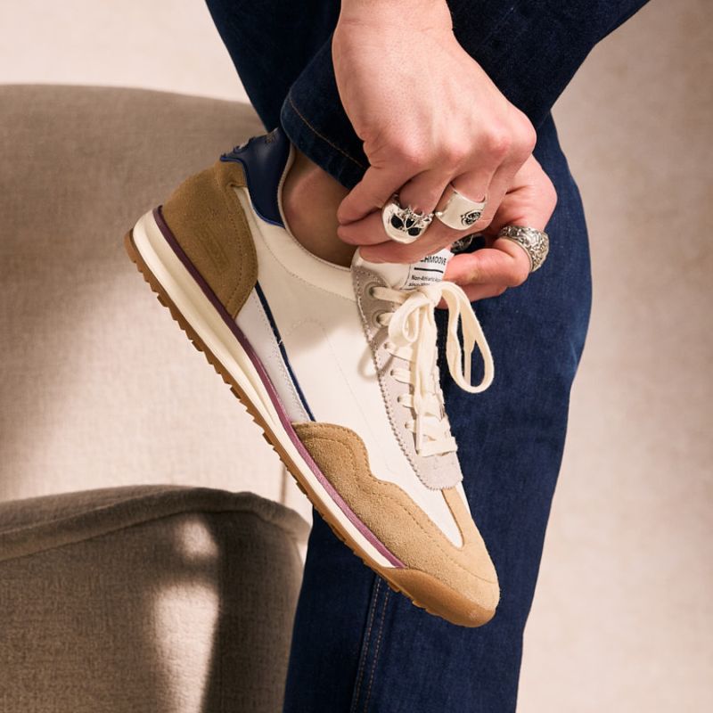 CAMDEN SNEAKER M - NYLON/SUEDE/NAP - OFF WHITE/CAMEL/NAVY